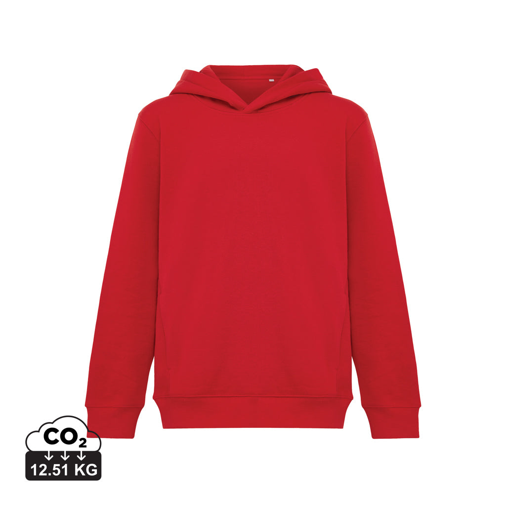 IQONIQ Yengo kids recycled cotton hoodie with sidepockets - Red
