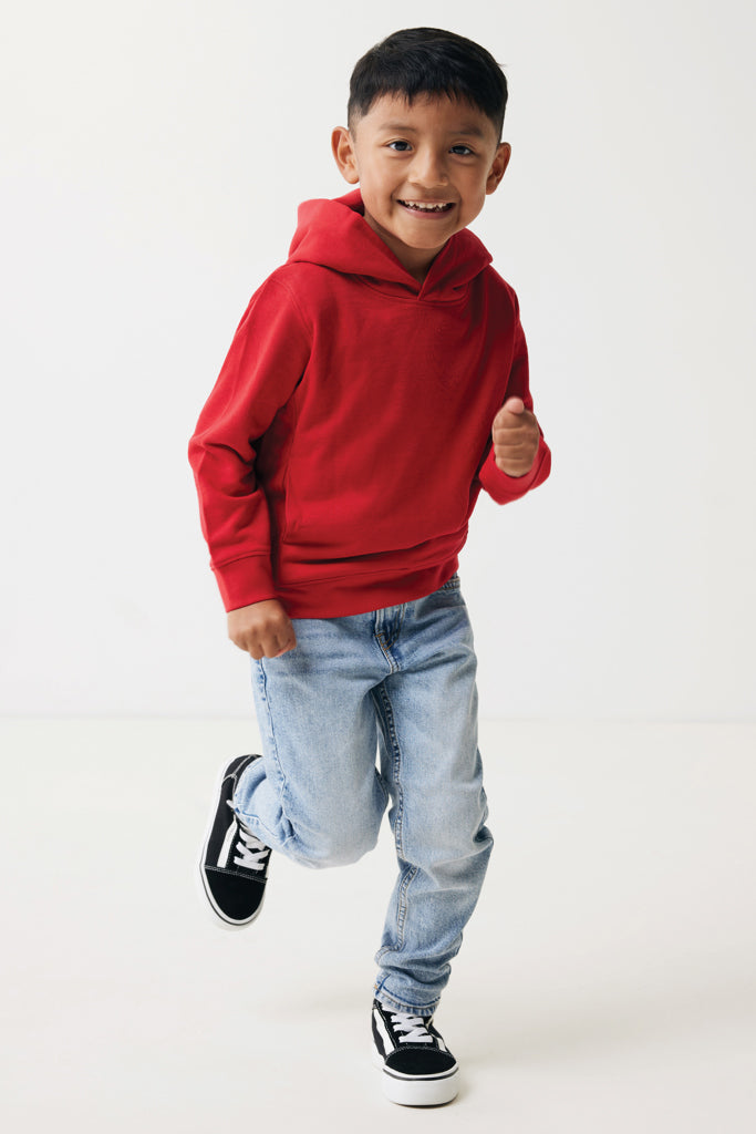 IQONIQ Yengo kids recycled cotton hoodie with sidepockets - Red