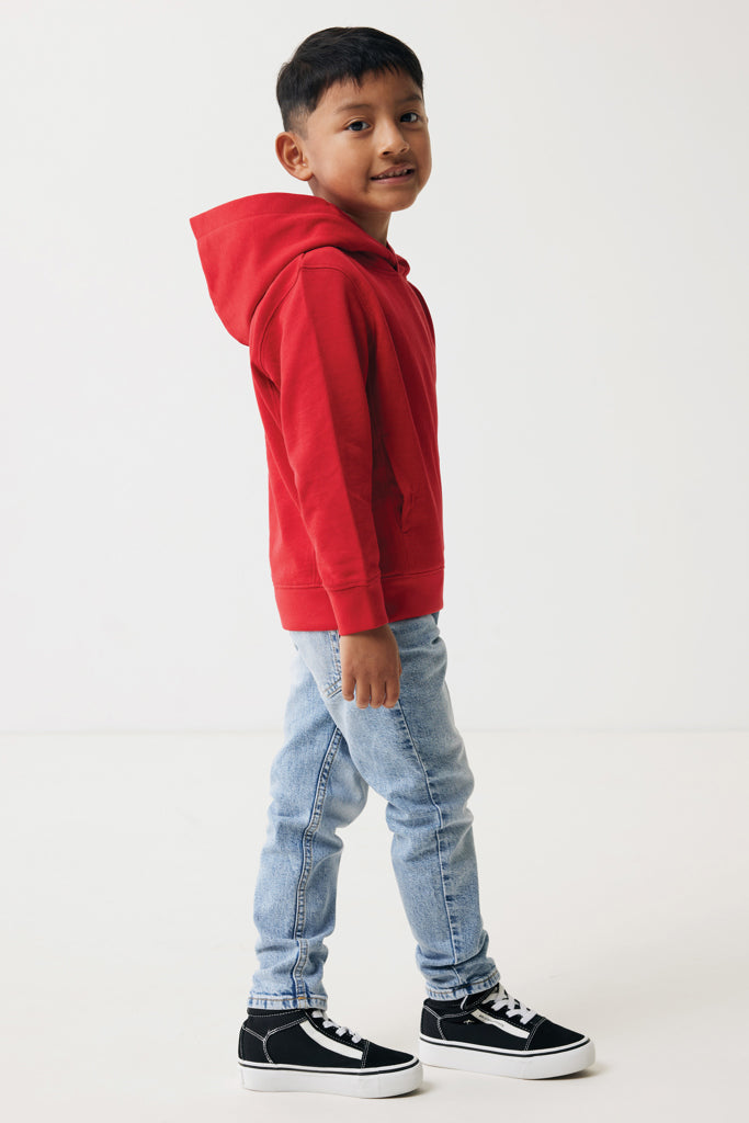 IQONIQ Yengo kids recycled cotton hoodie with sidepockets - Red