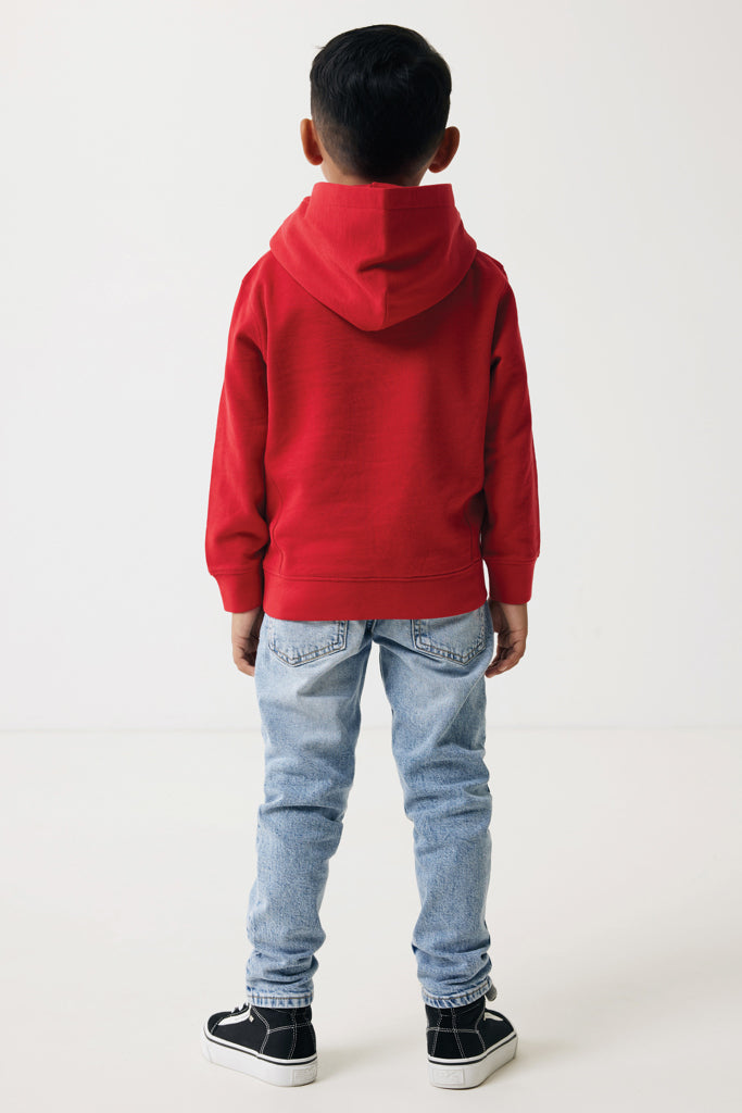 IQONIQ Yengo kids recycled cotton hoodie with sidepockets - Red
