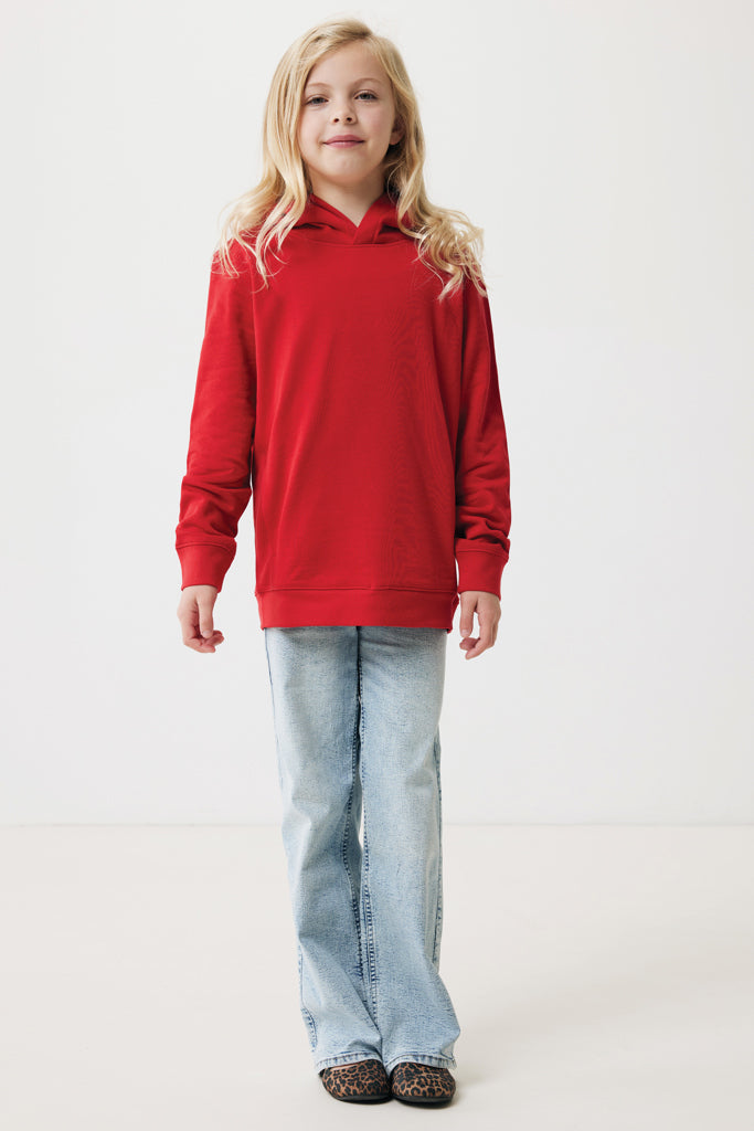 IQONIQ Yengo kids recycled cotton hoodie with sidepockets - Red