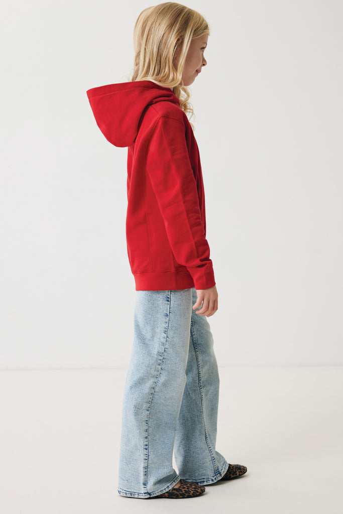 IQONIQ Yengo kids recycled cotton hoodie with sidepockets - Red