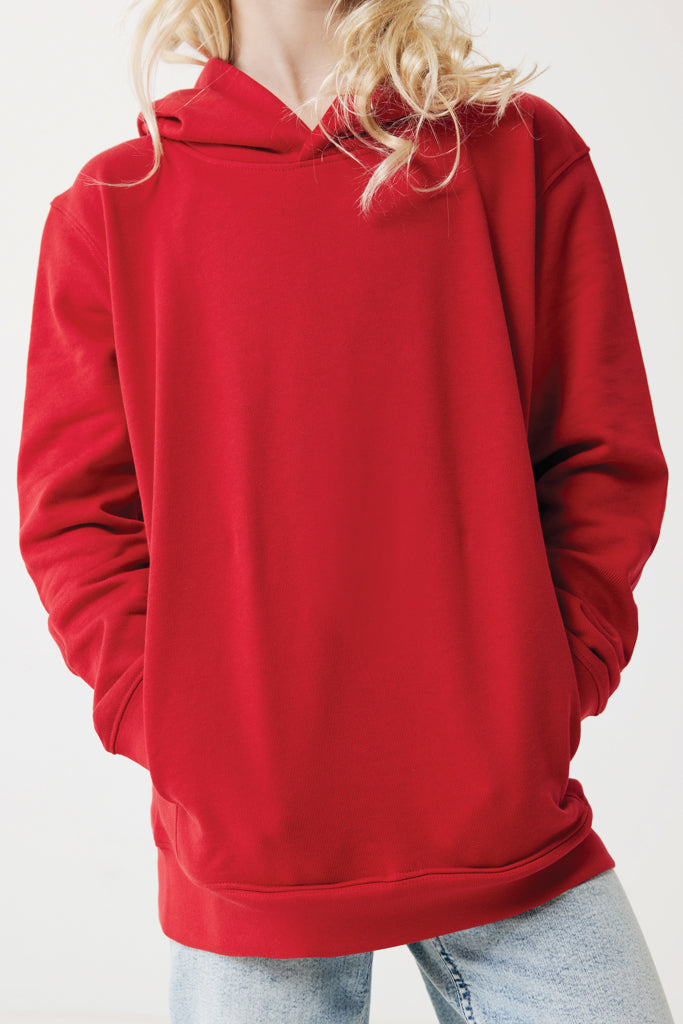 IQONIQ Yengo kids recycled cotton hoodie with sidepockets - Red