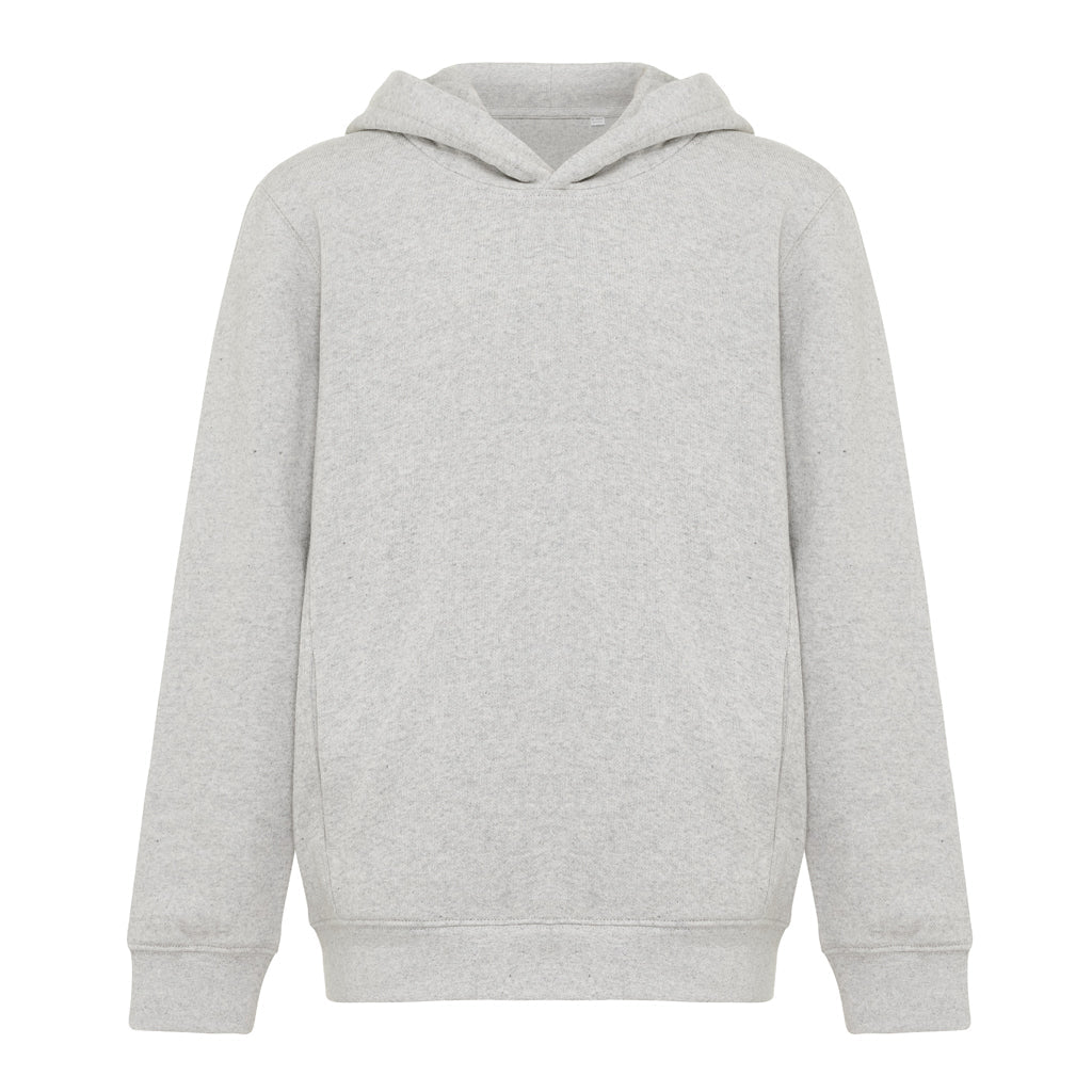 IQONIQ Yengo kids recycled cotton hoodie with sidepockets - Light Heather Grey