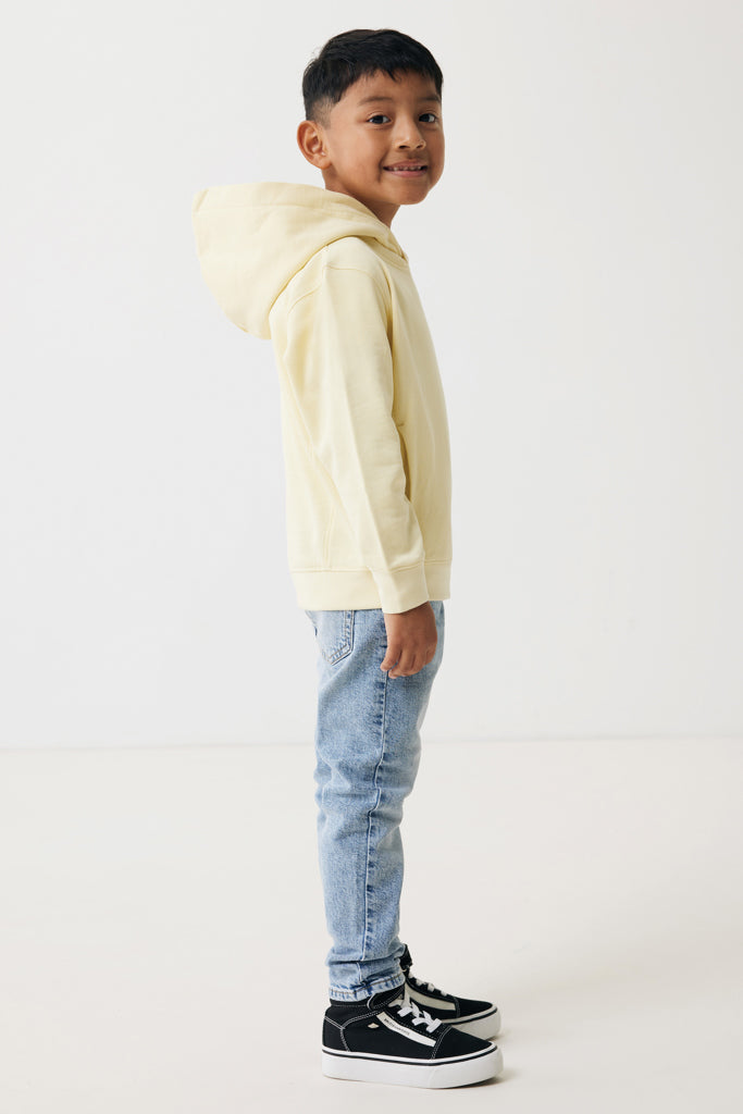 IQONIQ Yengo kids recycled cotton hoodie with sidepockets - Cream Yellow