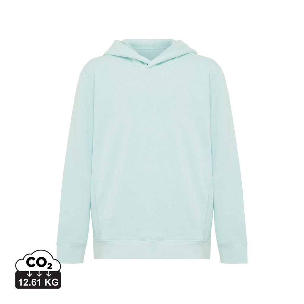 IQONIQ Yengo kids recycled cotton hoodie with sidepockets - Crushed Mint