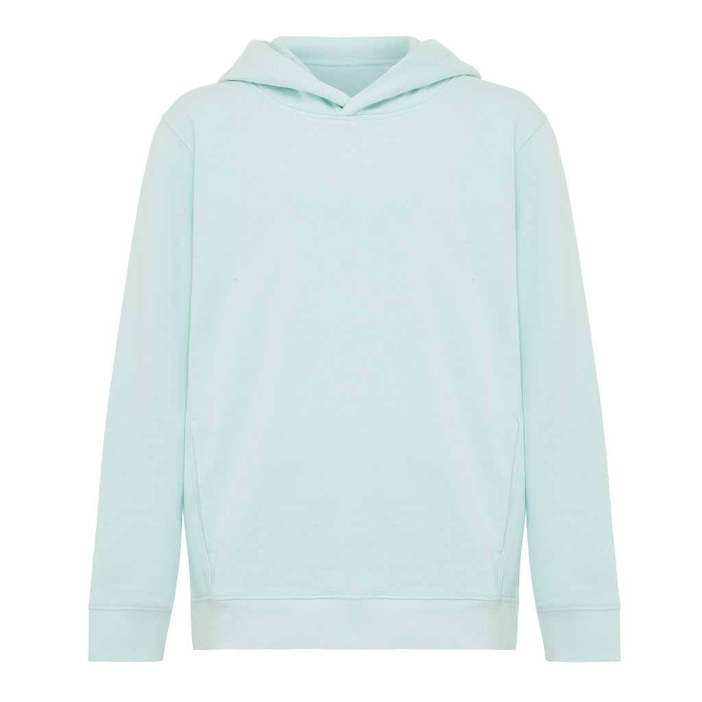 IQONIQ Yengo kids recycled cotton hoodie with sidepockets - Crushed Mint