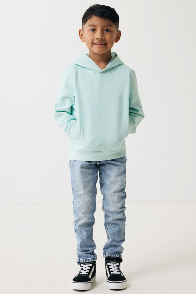 IQONIQ Yengo kids recycled cotton hoodie with sidepockets - Crushed Mint