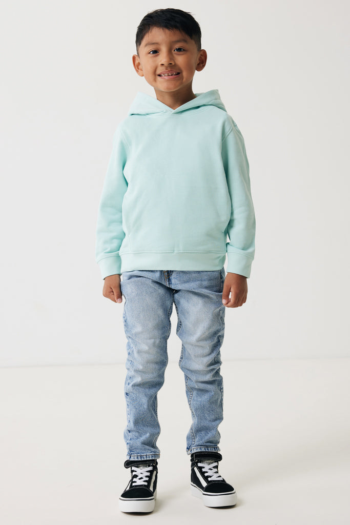 IQONIQ Yengo kids recycled cotton hoodie with sidepockets - Crushed Mint