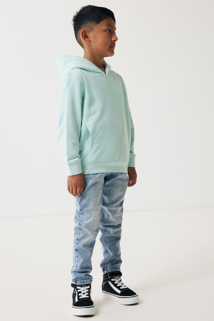 IQONIQ Yengo kids recycled cotton hoodie with sidepockets - Crushed Mint