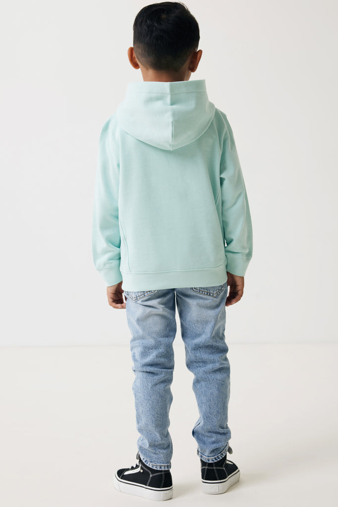 IQONIQ Yengo kids recycled cotton hoodie with sidepockets - Crushed Mint