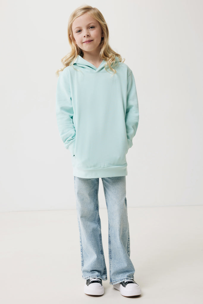 IQONIQ Yengo kids recycled cotton hoodie with sidepockets - Crushed Mint
