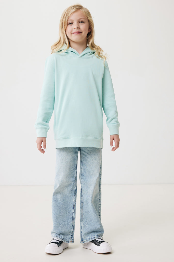 IQONIQ Yengo kids recycled cotton hoodie with sidepockets - Crushed Mint