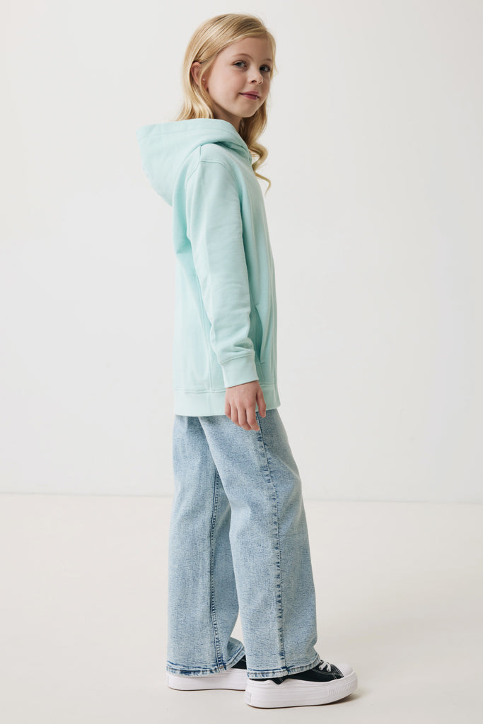IQONIQ Yengo kids recycled cotton hoodie with sidepockets - Crushed Mint