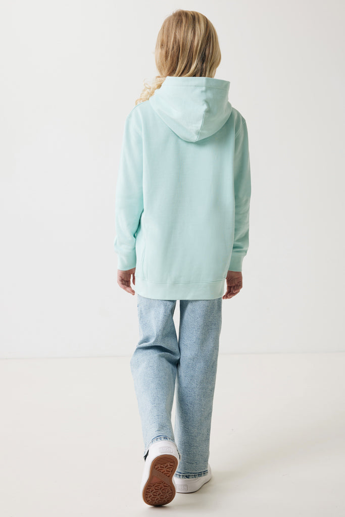 IQONIQ Yengo kids recycled cotton hoodie with sidepockets - Crushed Mint