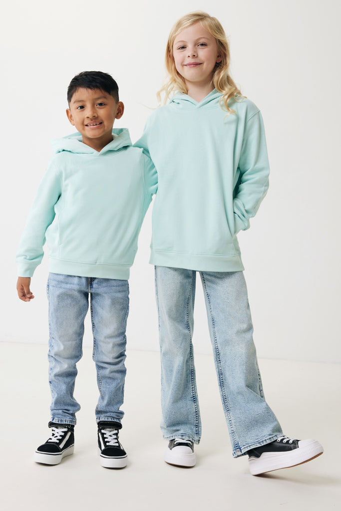 IQONIQ Yengo kids recycled cotton hoodie with sidepockets - Crushed Mint