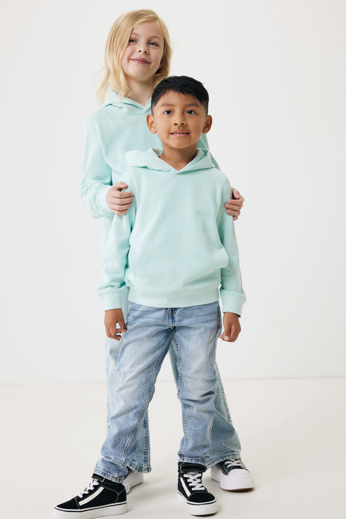 IQONIQ Yengo kids recycled cotton hoodie with sidepockets - Crushed Mint