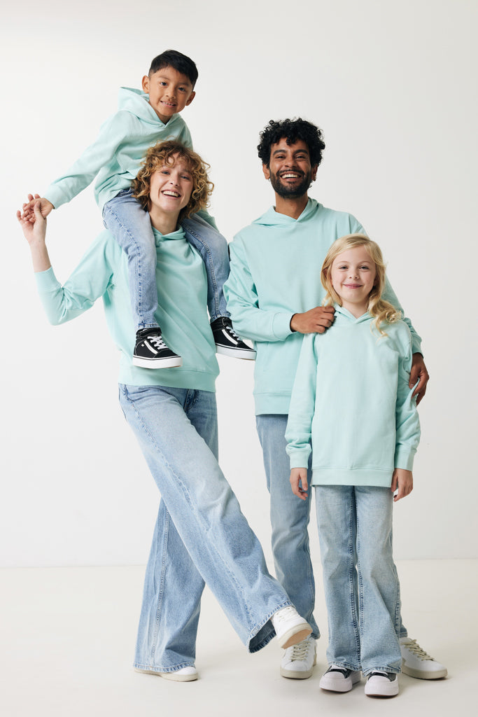IQONIQ Yengo kids recycled cotton hoodie with sidepockets - Crushed Mint