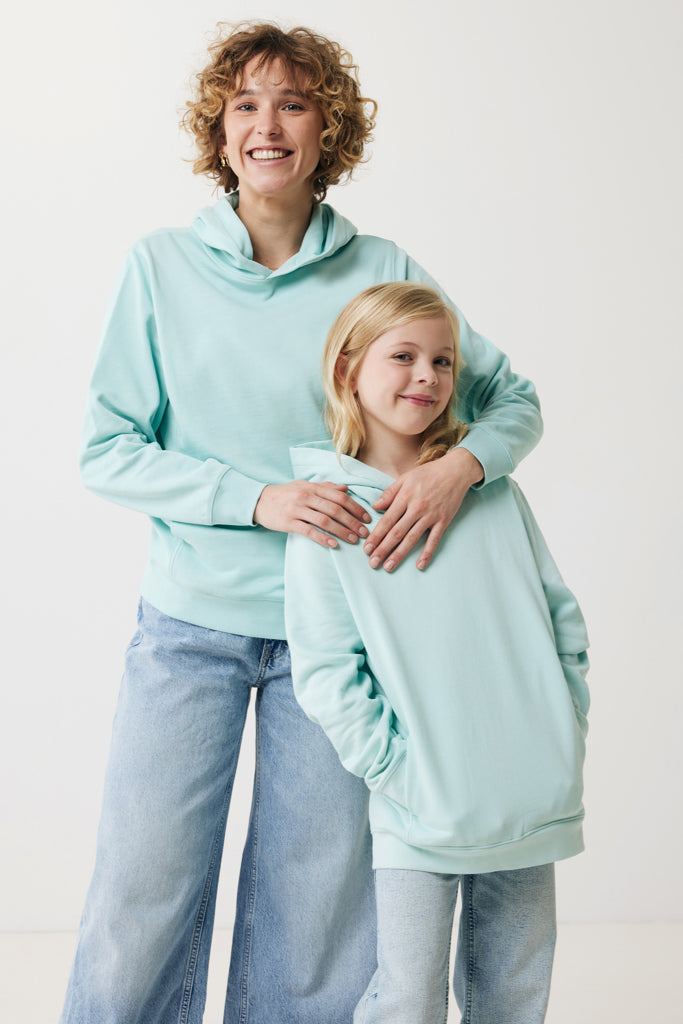IQONIQ Yengo kids recycled cotton hoodie with sidepockets - Crushed Mint