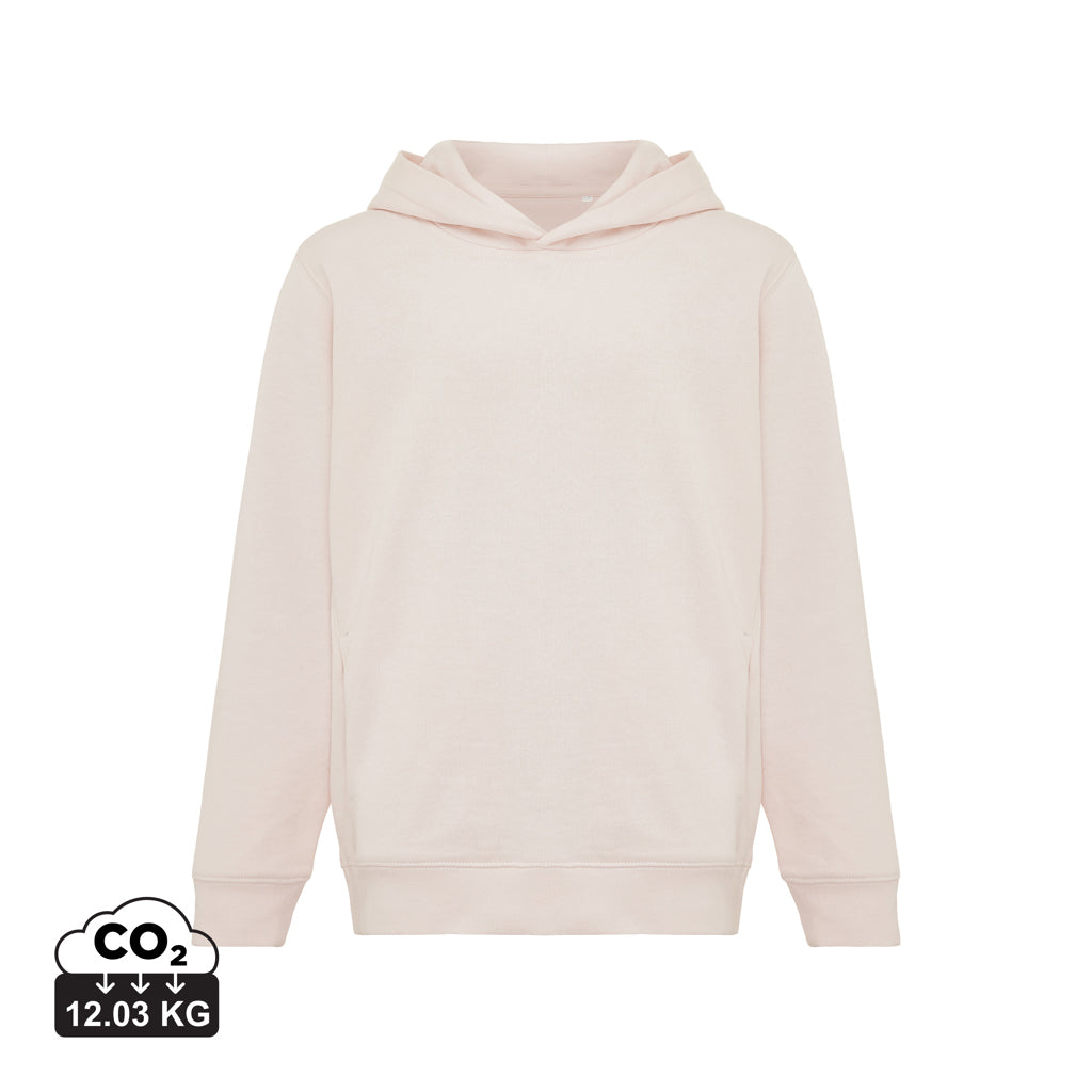 IQONIQ Yengo kids recycled cotton hoodie with sidepockets - Cloud Pink