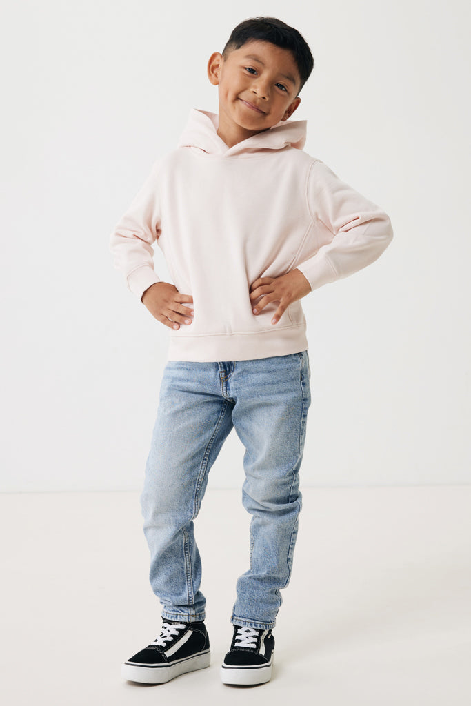 IQONIQ Yengo kids recycled cotton hoodie with sidepockets - Cloud Pink