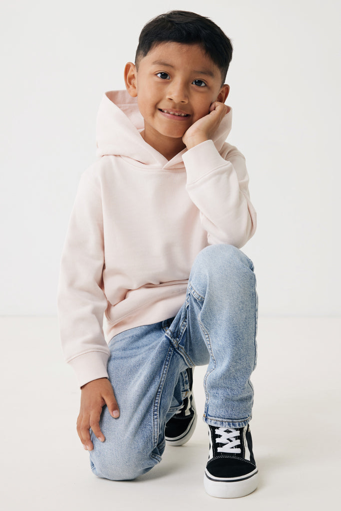 IQONIQ Yengo kids recycled cotton hoodie with sidepockets - Cloud Pink