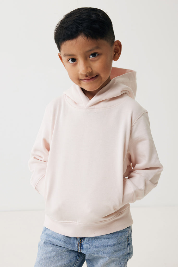 IQONIQ Yengo kids recycled cotton hoodie with sidepockets - Cloud Pink