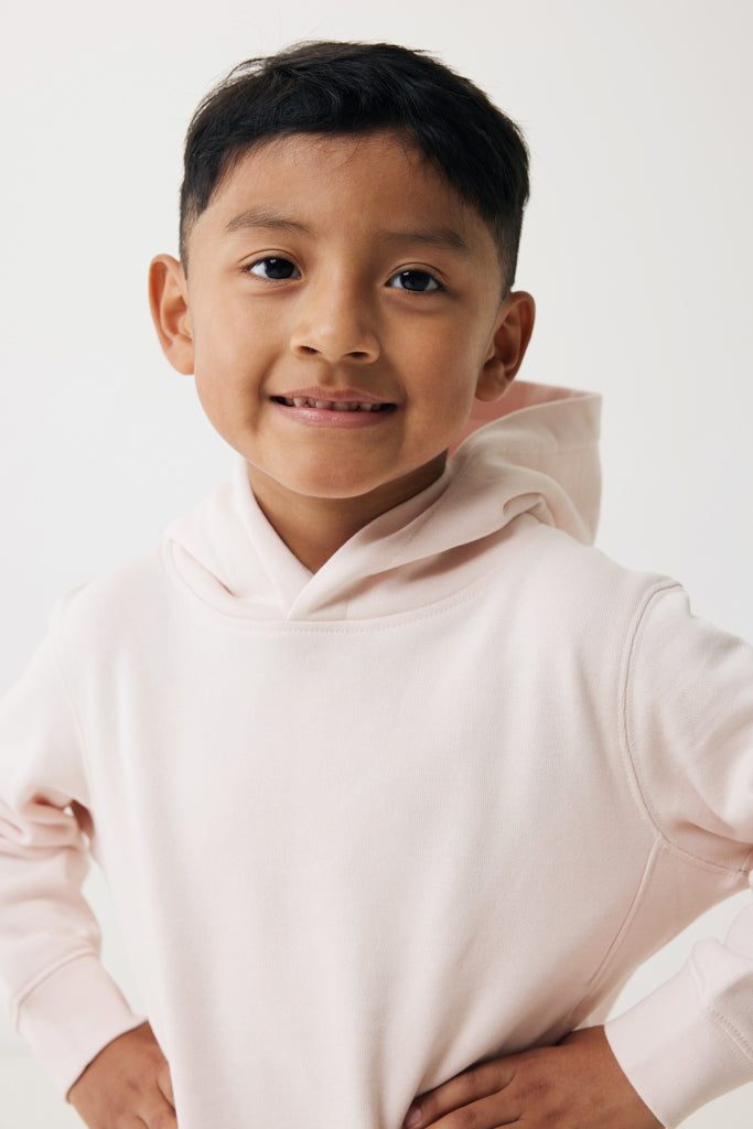 IQONIQ Yengo kids recycled cotton hoodie with sidepockets - Cloud Pink