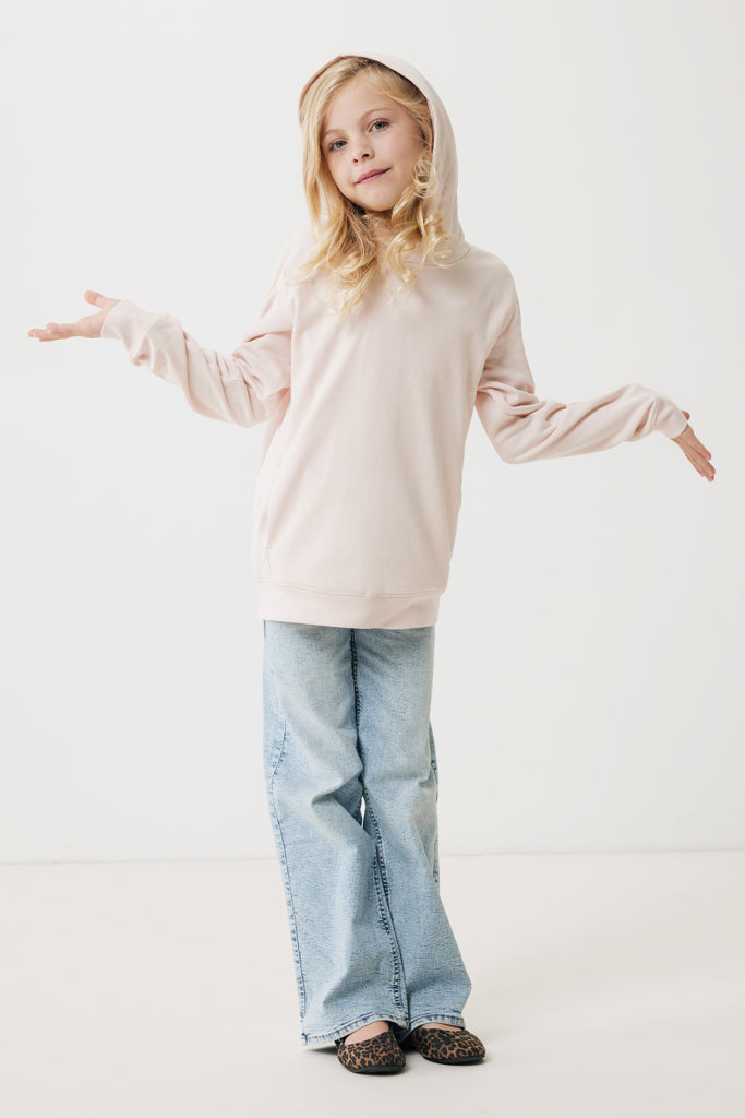 IQONIQ Yengo kids recycled cotton hoodie with sidepockets - Cloud Pink