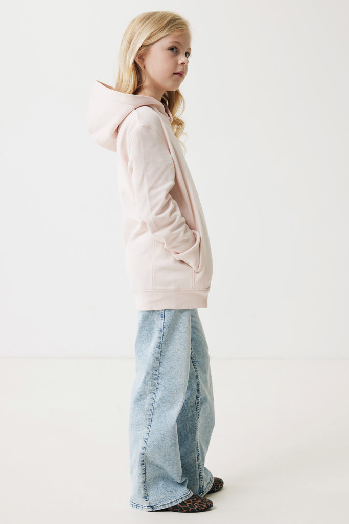 IQONIQ Yengo kids recycled cotton hoodie with sidepockets - Cloud Pink
