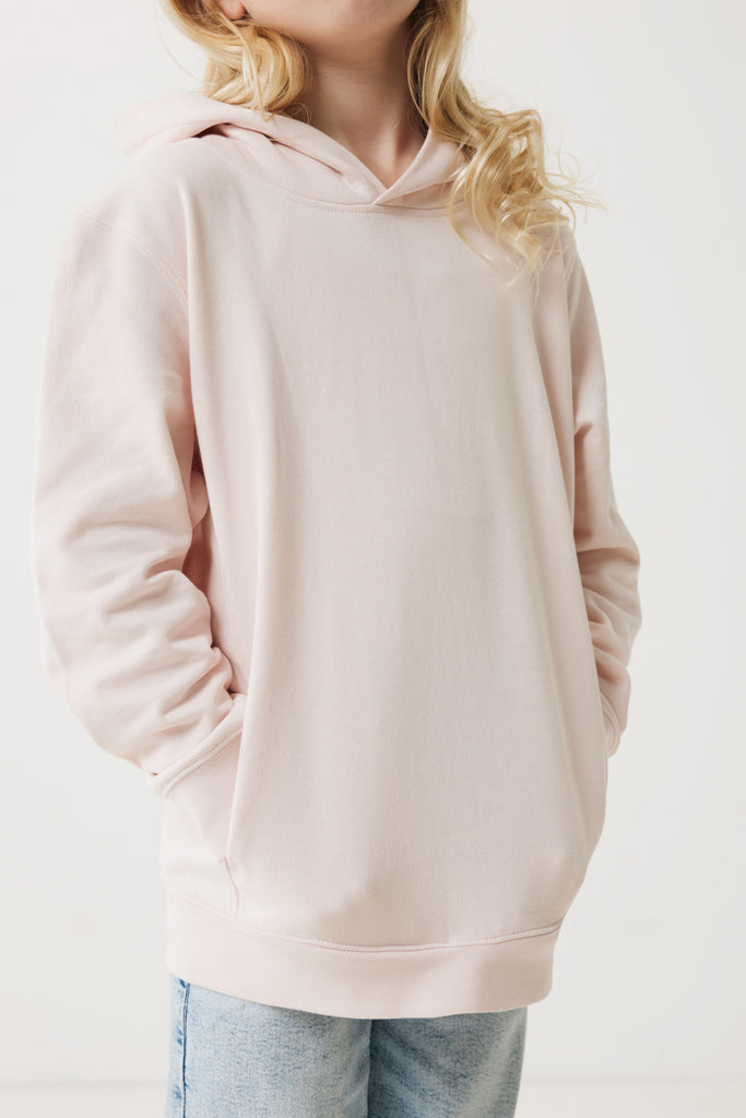 IQONIQ Yengo kids recycled cotton hoodie with sidepockets - Cloud Pink