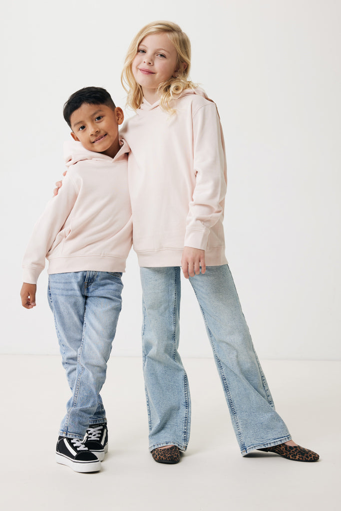 IQONIQ Yengo kids recycled cotton hoodie with sidepockets - Cloud Pink