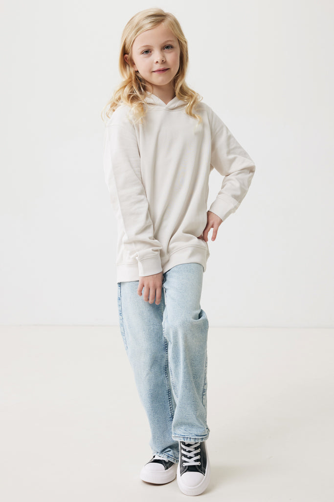 IQONIQ Yengo kids recycled cotton hoodie with sidepockets - Ivory White