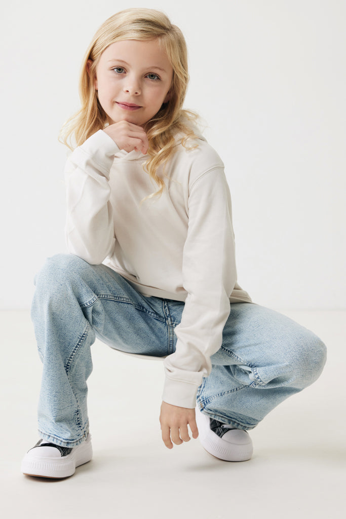 IQONIQ Yengo kids recycled cotton hoodie with sidepockets - Ivory White