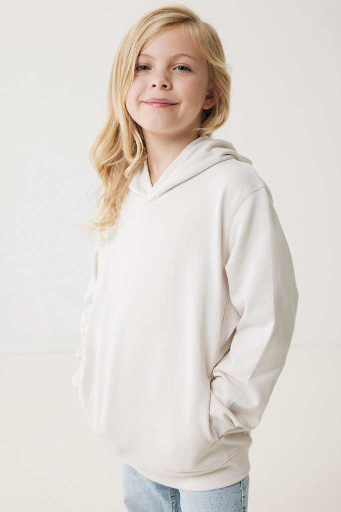IQONIQ Yengo kids recycled cotton hoodie with sidepockets - Ivory White