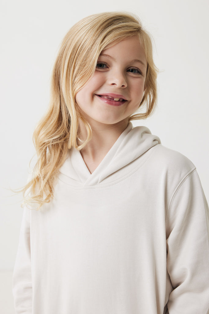 IQONIQ Yengo kids recycled cotton hoodie with sidepockets - Ivory White