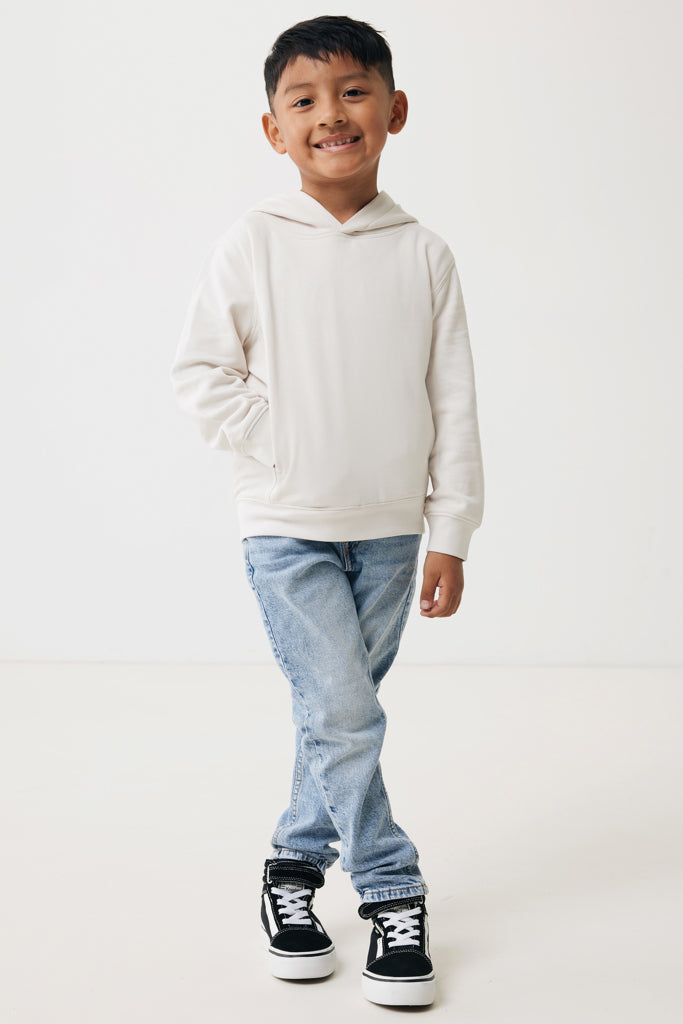 IQONIQ Yengo kids recycled cotton hoodie with sidepockets - Ivory White