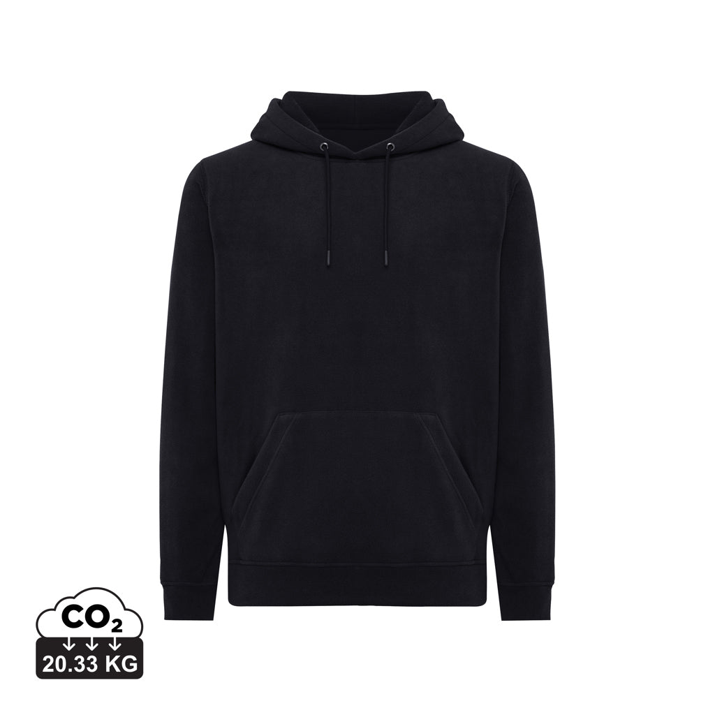 IQONIQ Trivor recycled polyester microfleece hoodie - Black