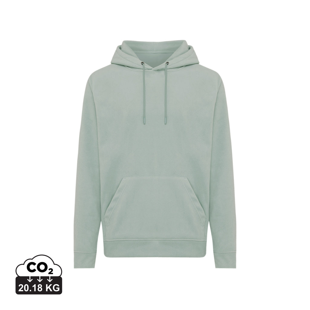IQONIQ Trivor recycled polyester microfleece hoodie - Iceberg Green