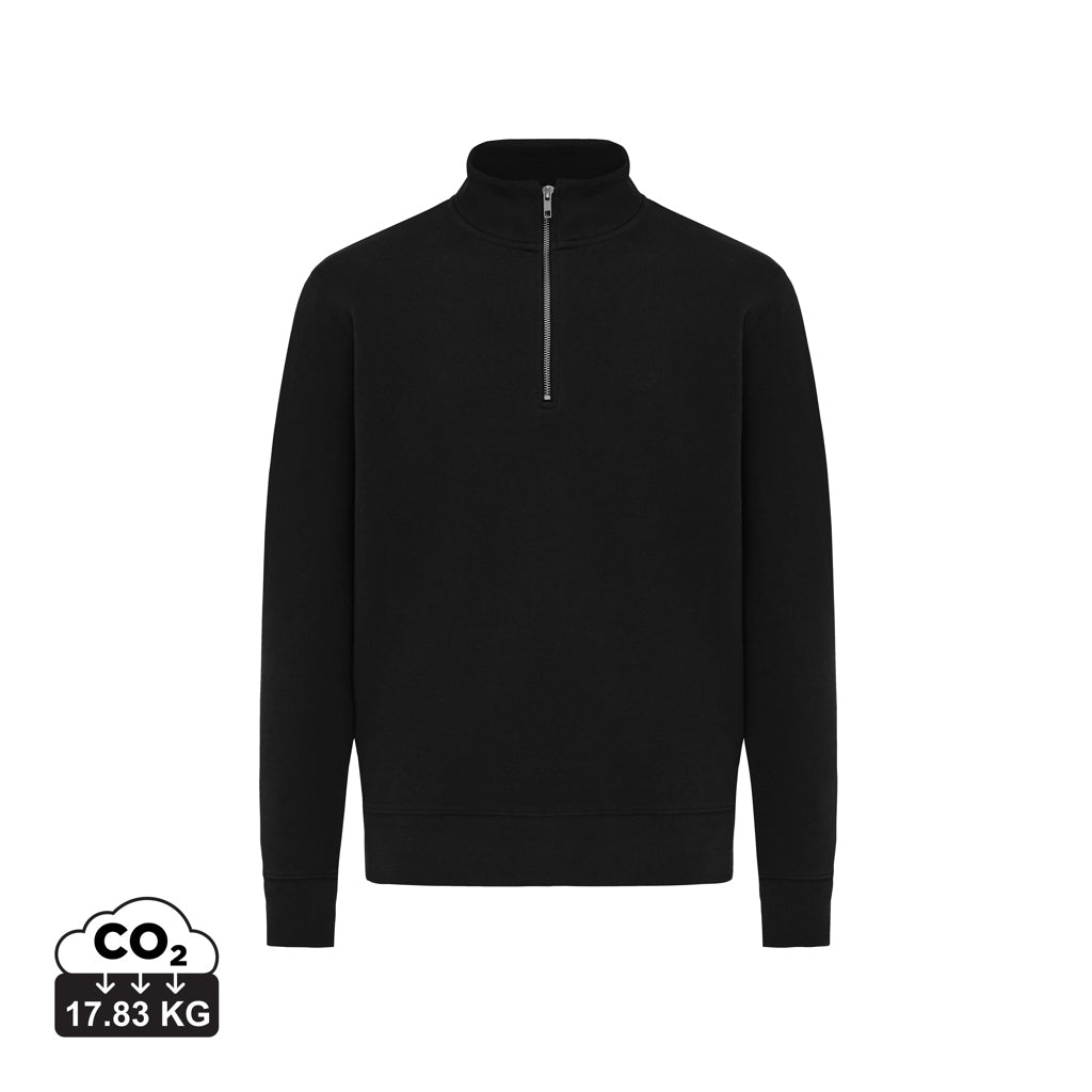 IQONIQ Elgon recycled cotton quarter zip sweater - Black