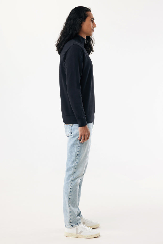 IQONIQ Elgon recycled cotton quarter zip sweater - Black