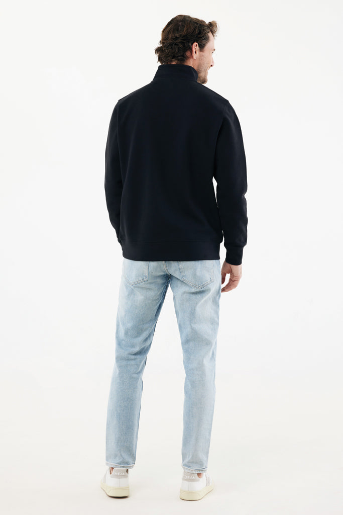IQONIQ Elgon recycled cotton quarter zip sweater - Black