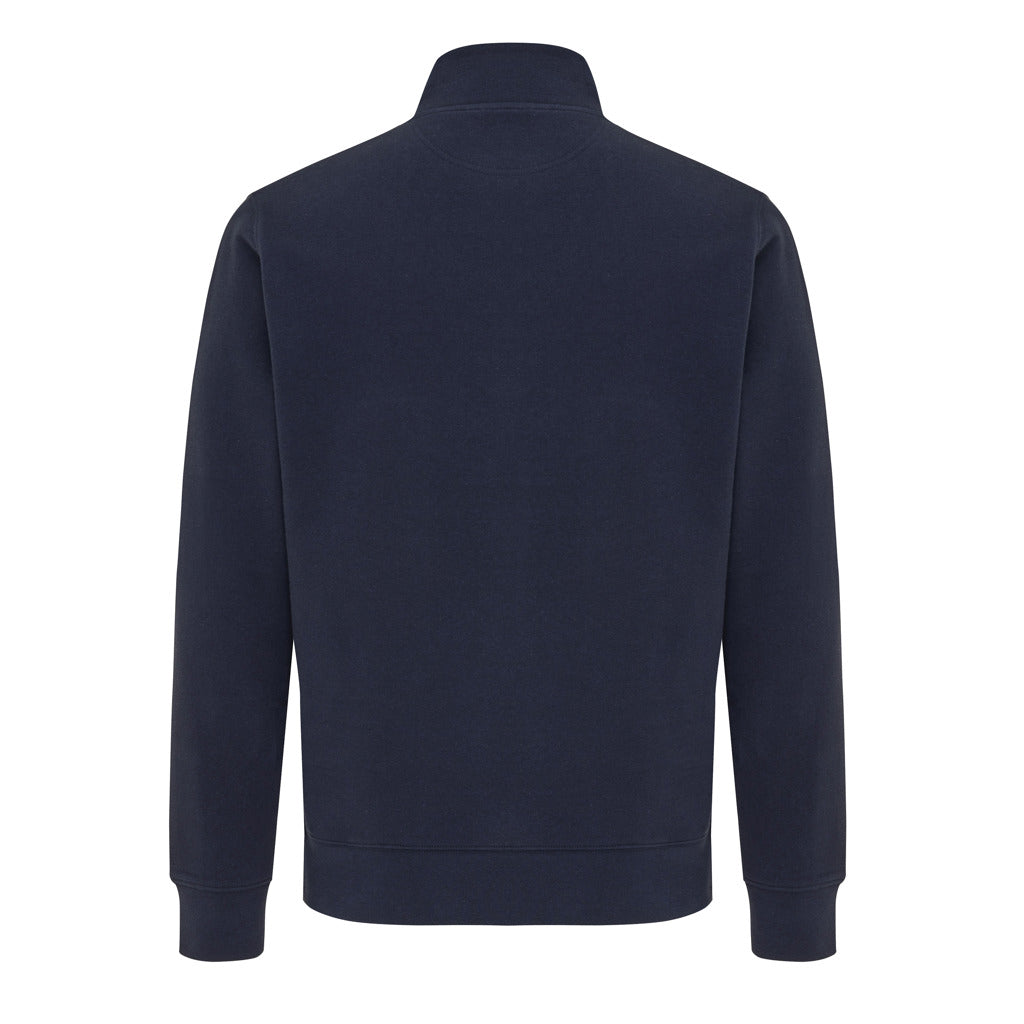 IQONIQ Elgon recycled cotton quarter zip sweater - Navy