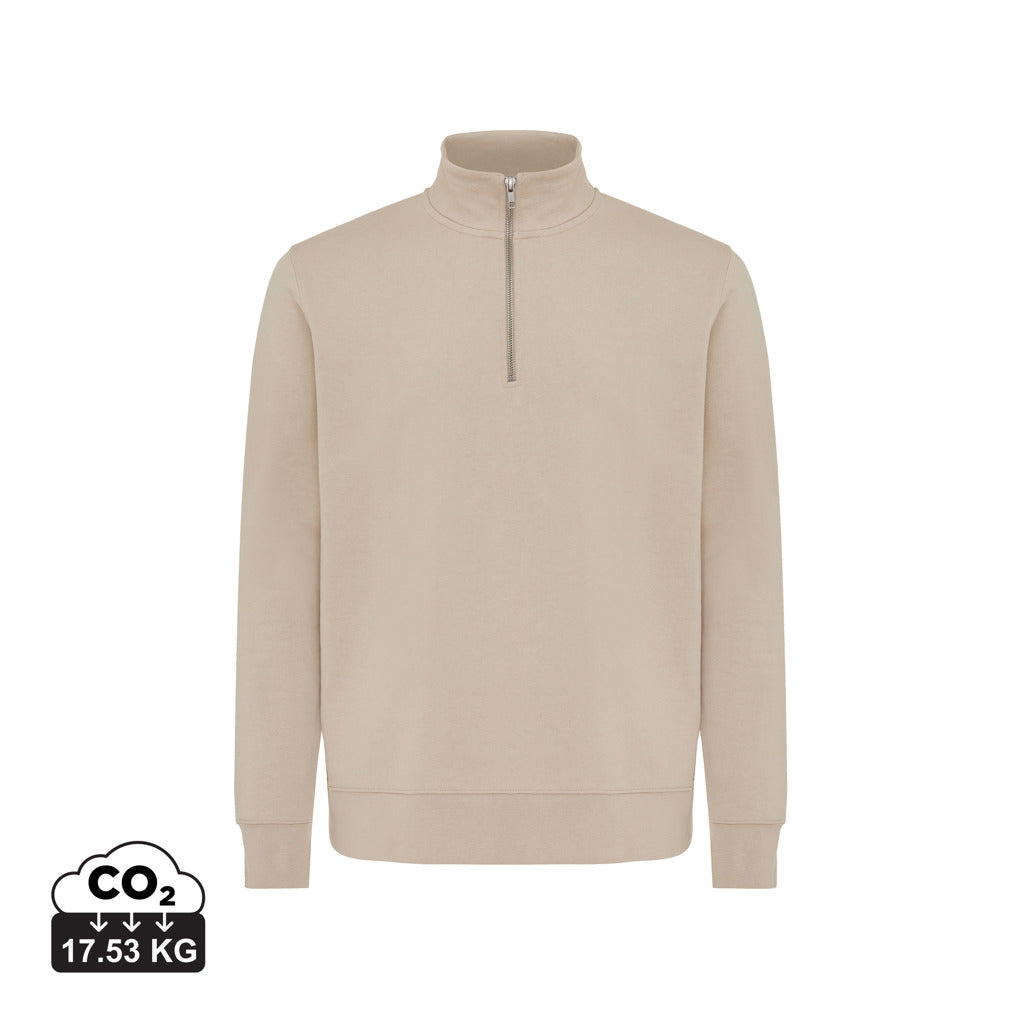 IQONIQ Elgon recycled cotton quarter zip sweater - Desert