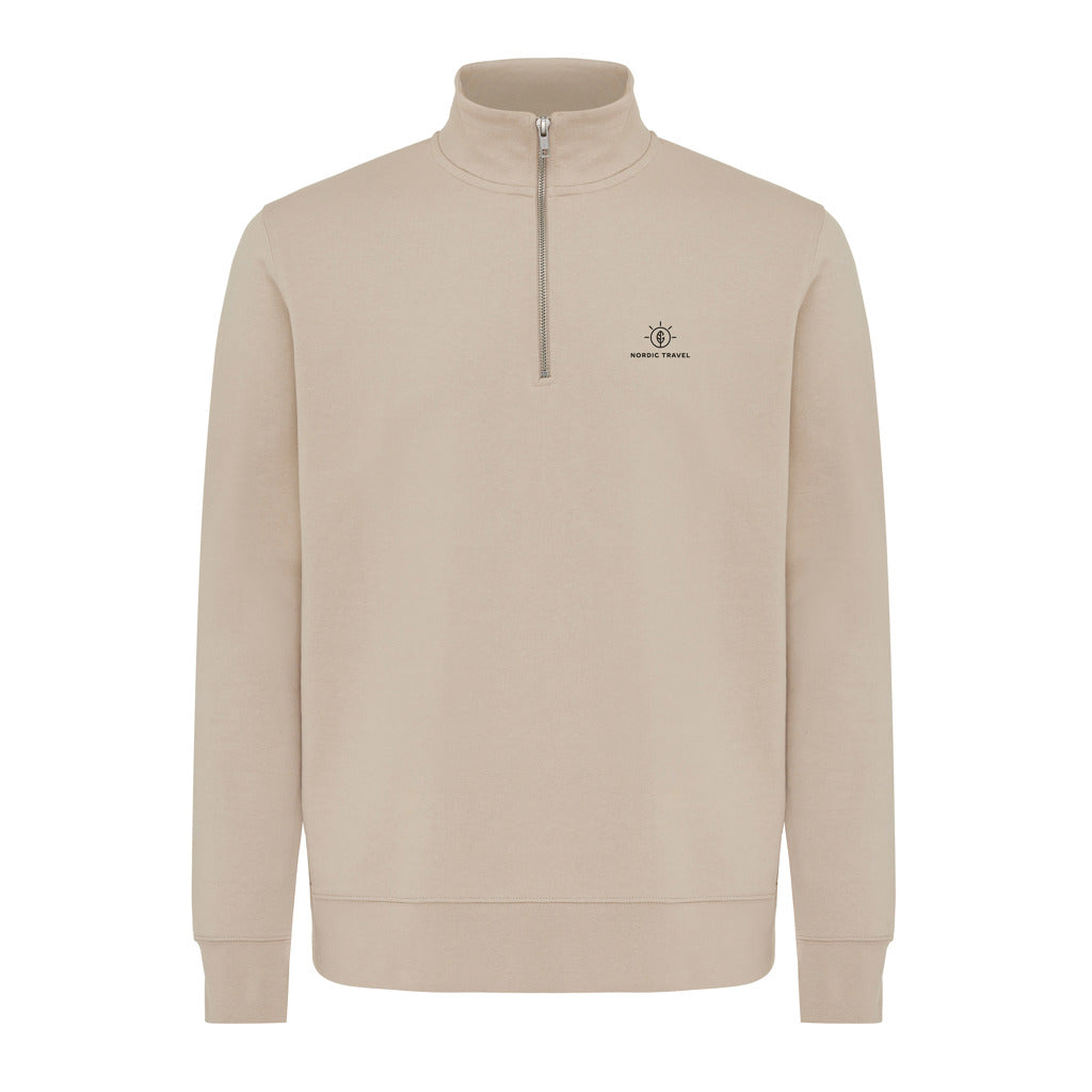 IQONIQ Elgon recycled cotton quarter zip sweater - Desert