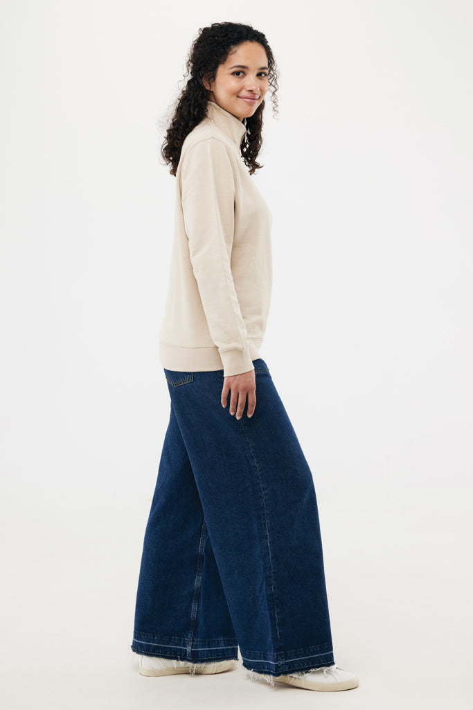 IQONIQ Elgon recycled cotton quarter zip sweater - Desert