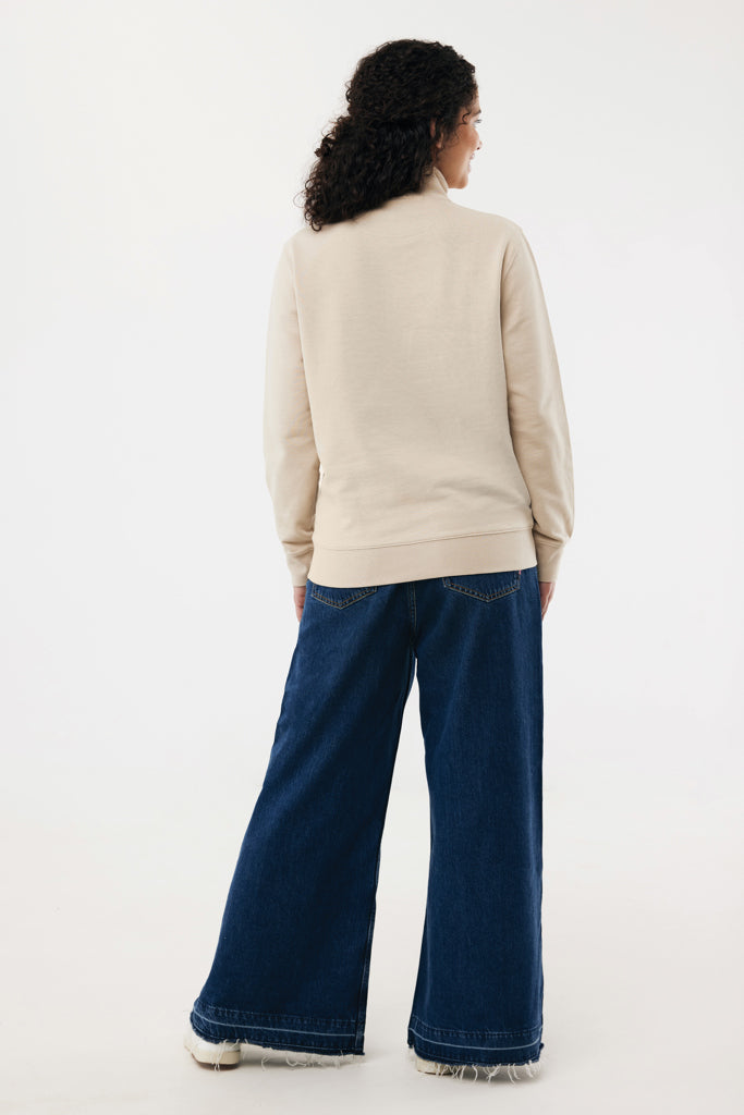 IQONIQ Elgon recycled cotton quarter zip sweater - Desert