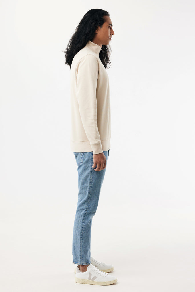 IQONIQ Elgon recycled cotton quarter zip sweater - Desert