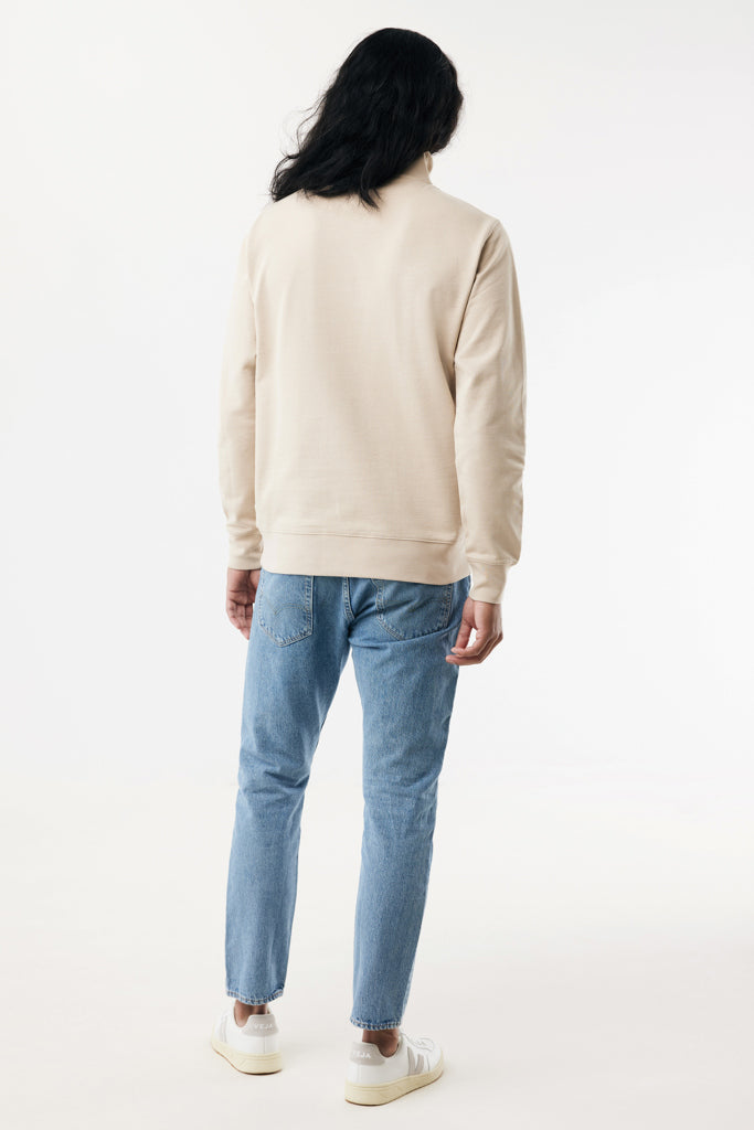 IQONIQ Elgon recycled cotton quarter zip sweater - Desert