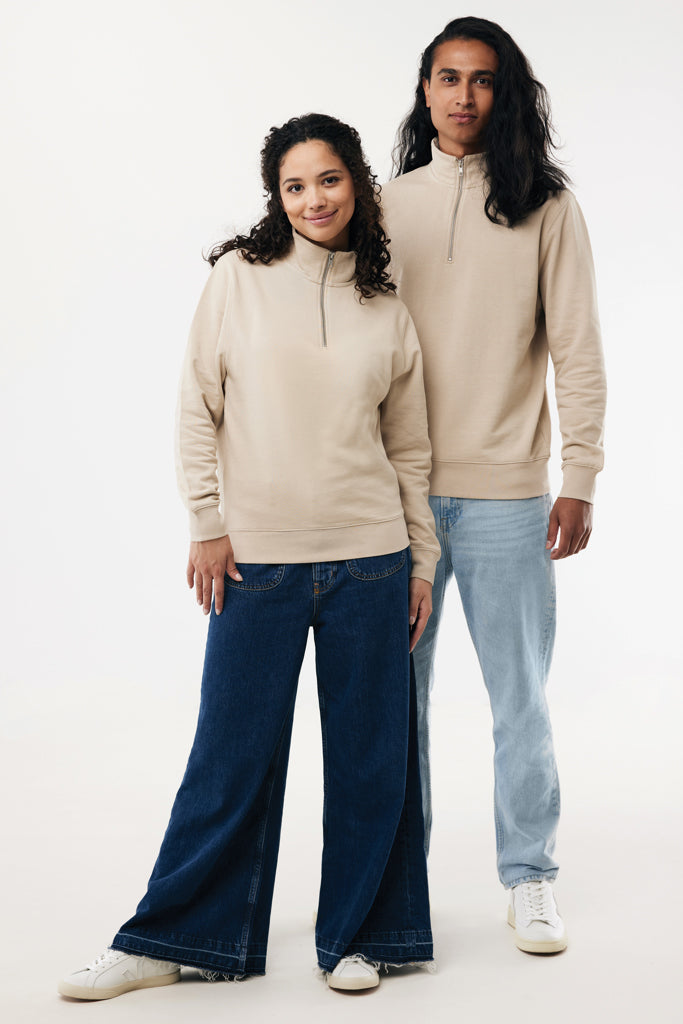 IQONIQ Elgon recycled cotton quarter zip sweater - Desert